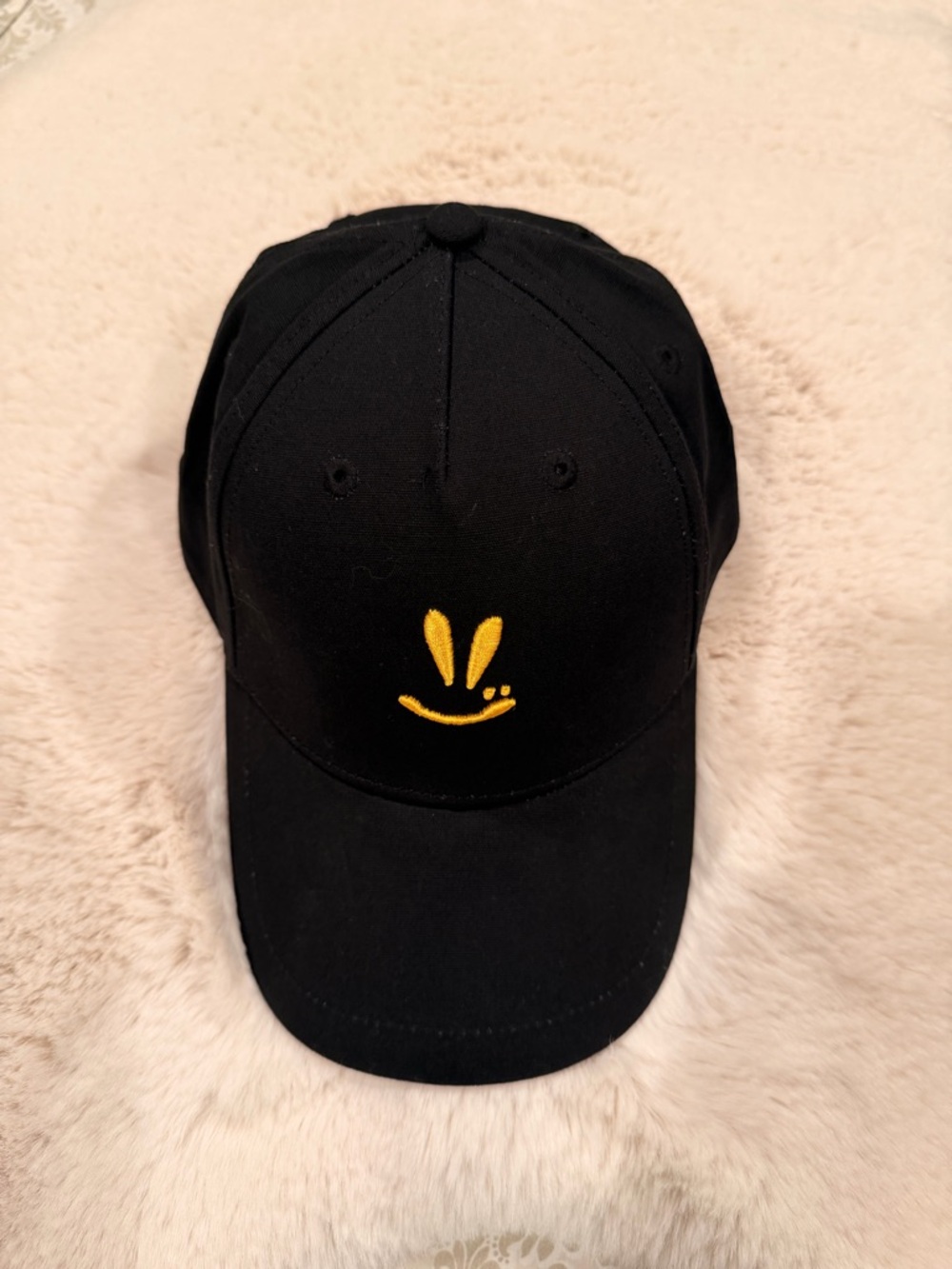 AllSaints Black Baseball Cap with White Logo Trim